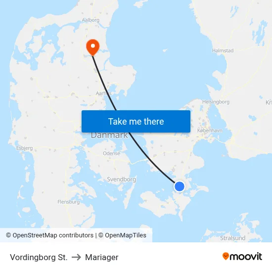 Vordingborg St. to Mariager map
