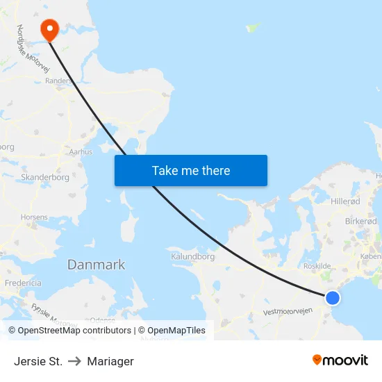 Jersie St. to Mariager map