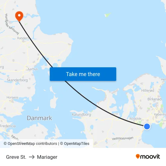 Greve St. to Mariager map