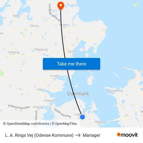 L. A. Rings Vej (Odense Kommune) to Mariager map