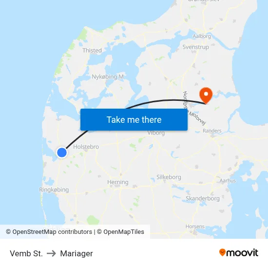 Vemb St. to Mariager map