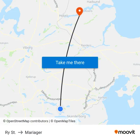 Ry St. to Mariager map