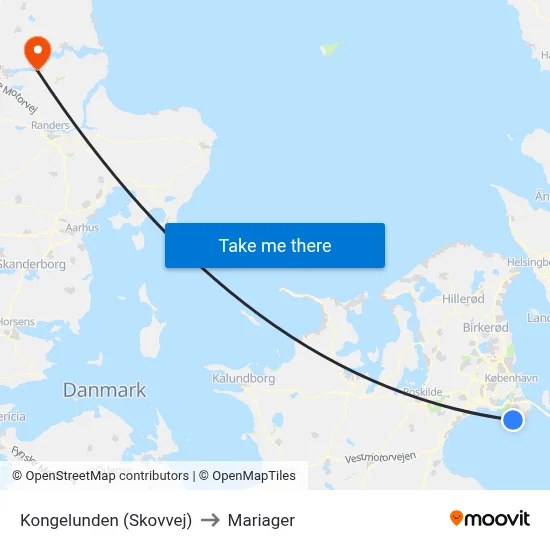 Kongelunden (Skovvej) to Mariager map