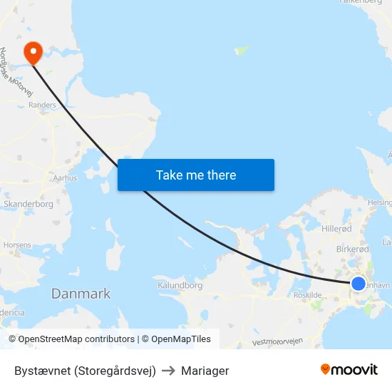 Bystævnet (Storegårdsvej) to Mariager map