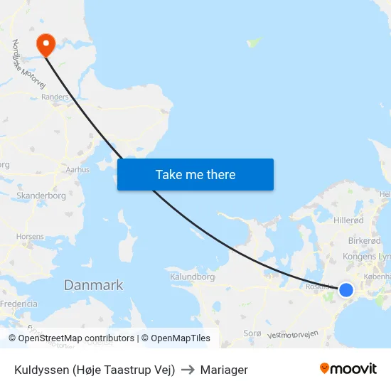 Kuldyssen (Høje Taastrup Vej) to Mariager map