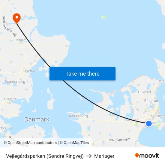 Vejlegårdsparken (Søndre Ringvej) to Mariager map