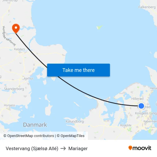 Vestervang (Sjælsø Allé) to Mariager map
