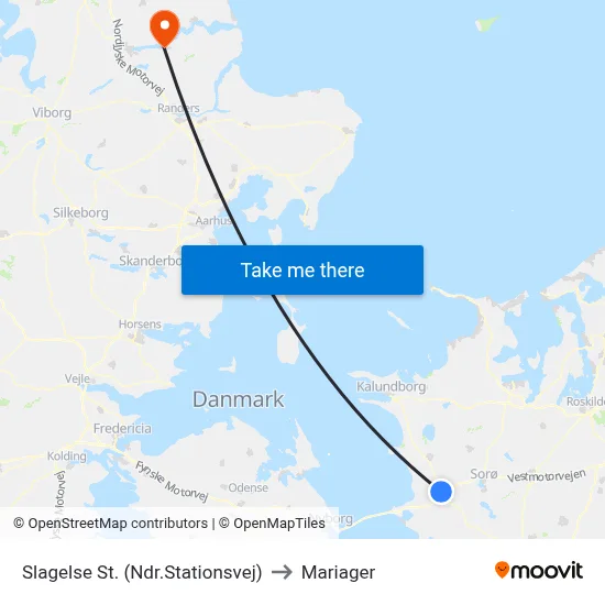 Slagelse St. (Ndr.Stationsvej) to Mariager map