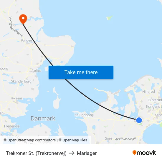 Trekroner St. (Trekronervej) to Mariager map