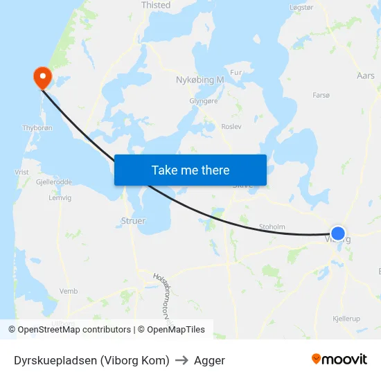 Dyrskuepladsen (Viborg Kom) to Agger map