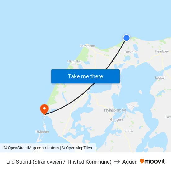Lild Strand (Strandvejen / Thisted Kommune) to Agger map