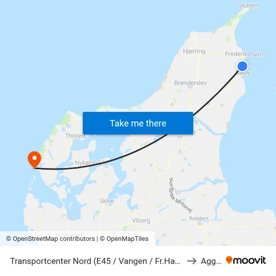 Transportcenter Nord (E45 / Vangen / Fr.Havn K.) to Agger map