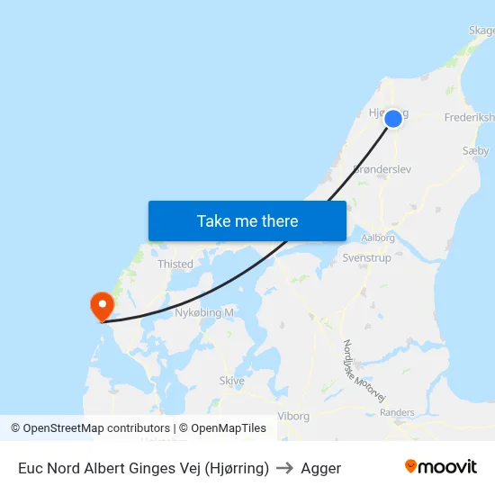 Euc Nord Albert Ginges Vej (Hjørring) to Agger map