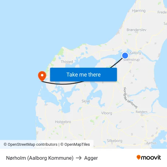 Nørholm (Aalborg Kommune) to Agger map