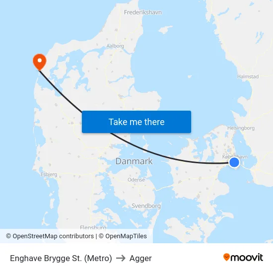 Enghave Brygge St. (Metro) to Agger map