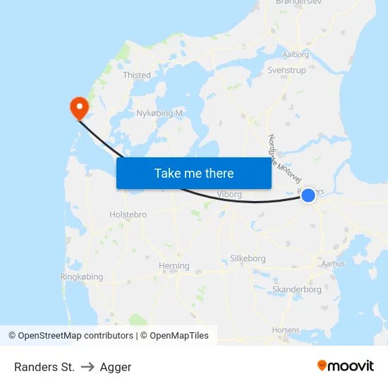 Randers St. to Agger map