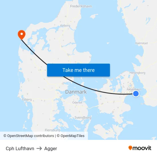 Cph Lufthavn to Agger map