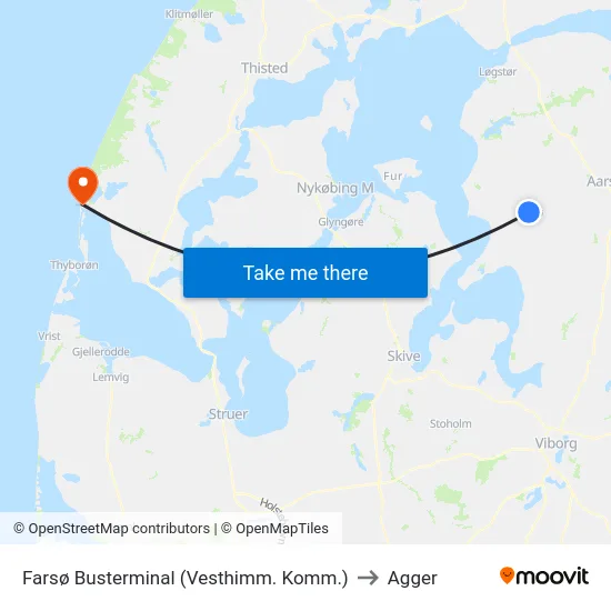 Farsø Busterminal (Vesthimm. Komm.) to Agger map