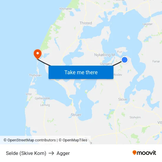 Selde (Skive Kom) to Agger map