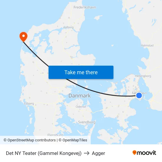 Det NY Teater (Gammel Kongevej) to Agger map