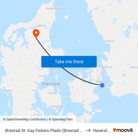 Ørestad St. Kay Fiskers Plads (Ørestad St.) to Haverslev map