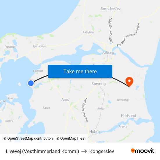 Livøvej (Vesthimmerland Komm.) to Kongerslev map