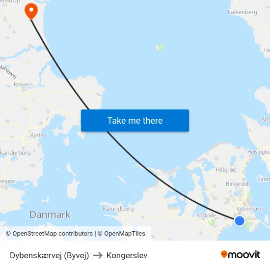 Dybenskærvej (Byvej) to Kongerslev map