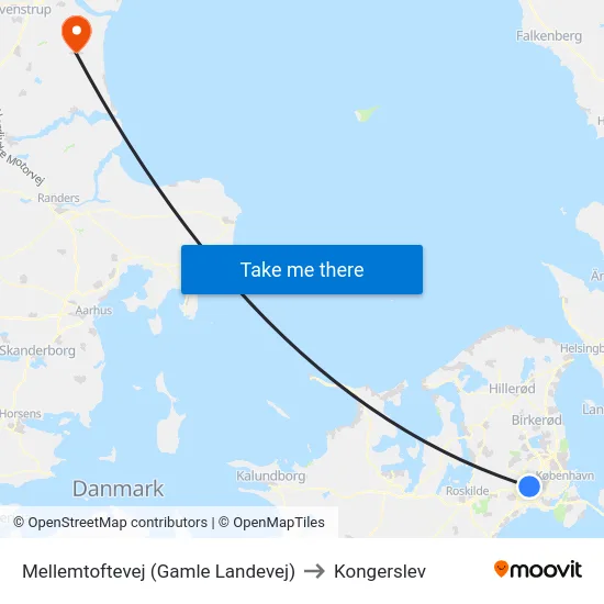 Mellemtoftevej (Gamle Landevej) to Kongerslev map