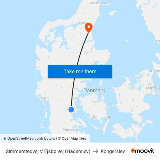 Simmerstedvej V Ejsbølvej (Haderslev) to Kongerslev map