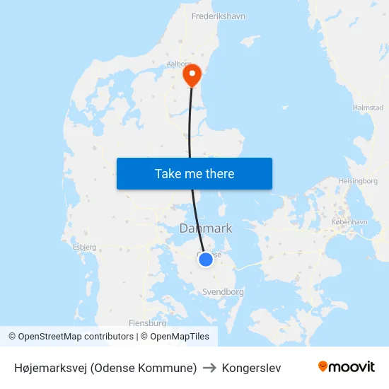 Højemarksvej (Odense Kommune) to Kongerslev map