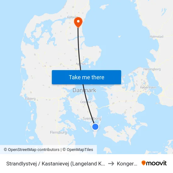 Strandlystvej / Kastanievej (Langeland Kommune) to Kongerslev map