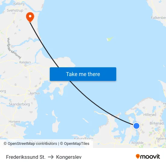 Frederikssund St. to Kongerslev map