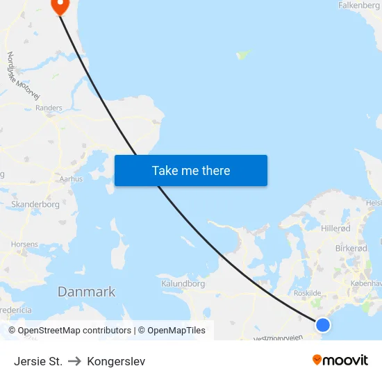 Jersie St. to Kongerslev map