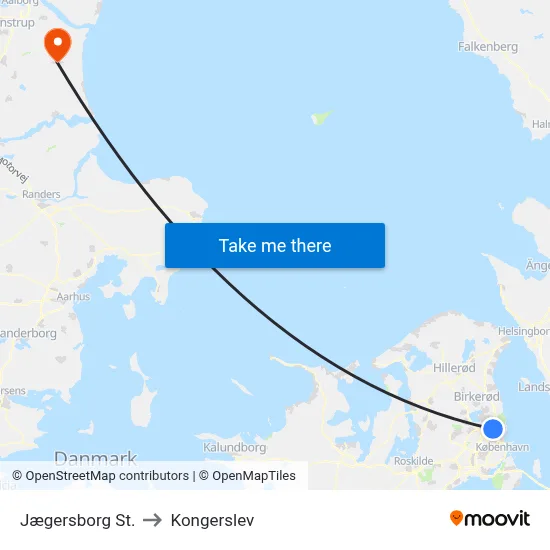 Jægersborg St. to Kongerslev map
