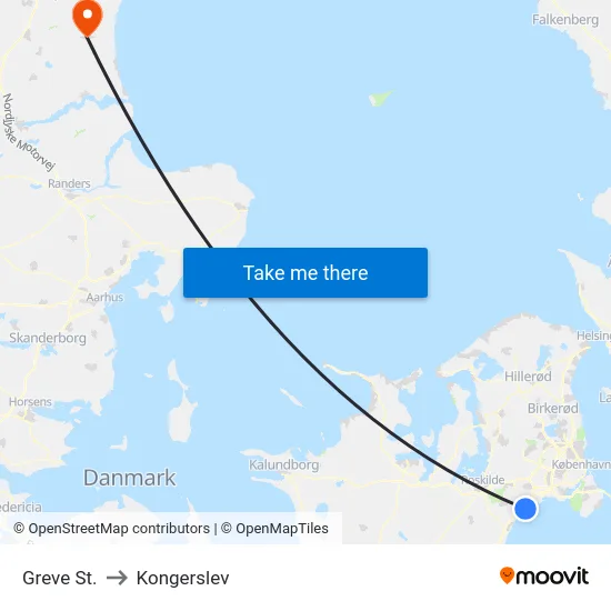 Greve St. to Kongerslev map