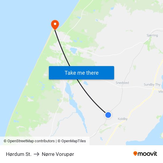 Hørdum St. to Nørre Vorupør map