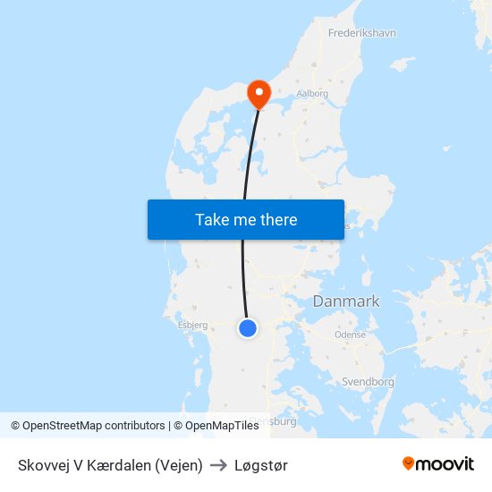 Skovvej V Kærdalen (Vejen) to Løgstør map