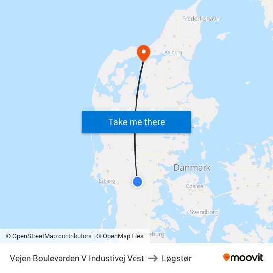 Vejen Boulevarden V Industivej Vest to Løgstør map