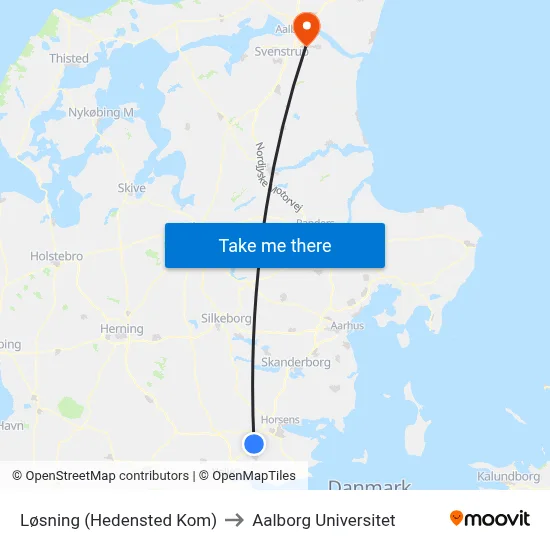 Løsning (Hedensted Kom) to Aalborg Universitet map