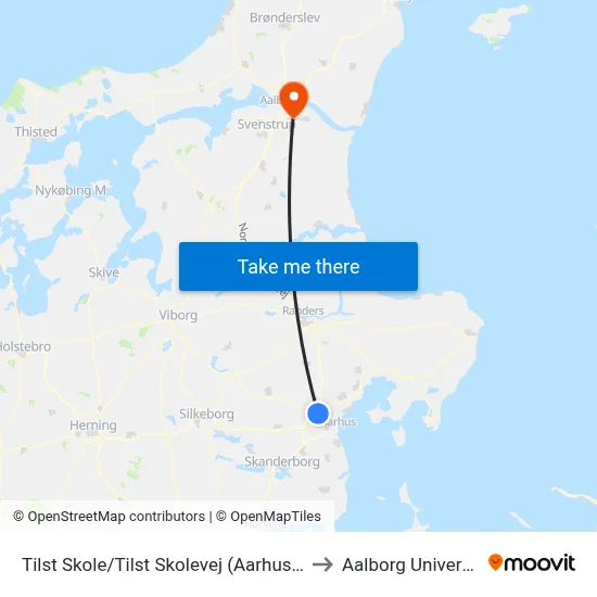 Tilst Skole/Tilst Skolevej (Aarhus Kom) to Aalborg Universitet map