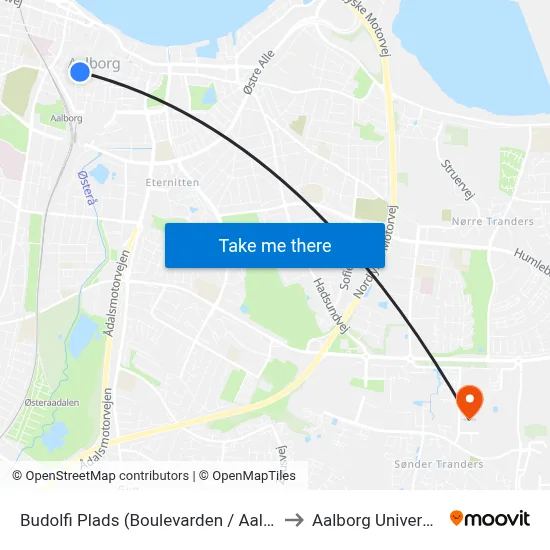 Budolfi Plads (Boulevarden / Aalborg) to Aalborg Universitet map