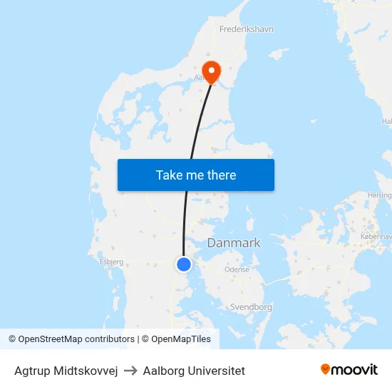 Agtrup Midtskovvej to Aalborg Universitet map