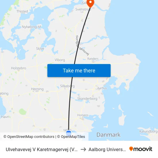 Ulvehavevej V Karetmagervej (Vejle) to Aalborg Universitet map