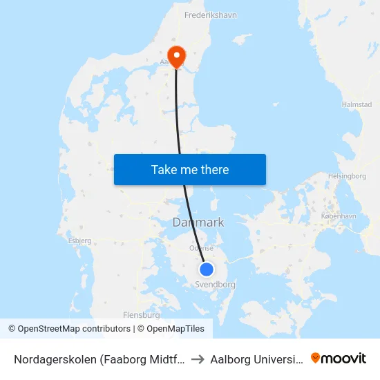 Nordagerskolen (Faaborg Midtfyn) to Aalborg Universitet map
