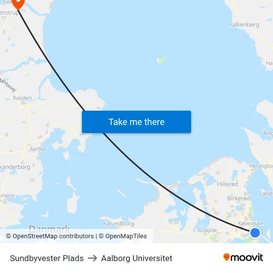 Sundbyvester Plads to Aalborg Universitet map