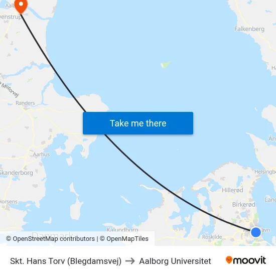 Skt. Hans Torv (Blegdamsvej) to Aalborg Universitet map