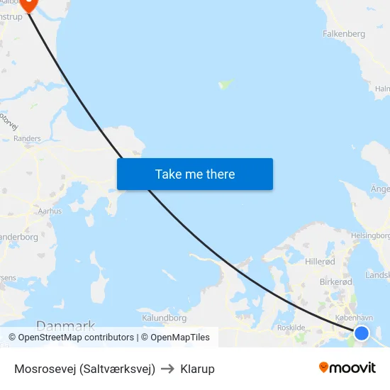 Mosrosevej (Saltværksvej) to Klarup map