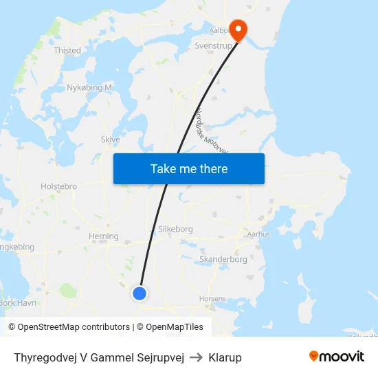 Thyregodvej V Gammel Sejrupvej to Klarup map