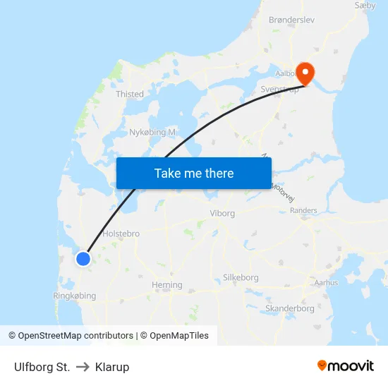 Ulfborg St. to Klarup map