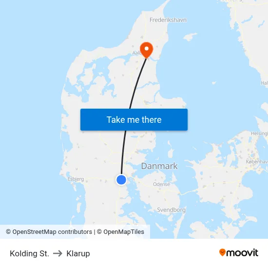 Kolding St. to Klarup map